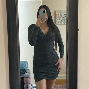 Windsor Metallic Diamond V Neck Dress